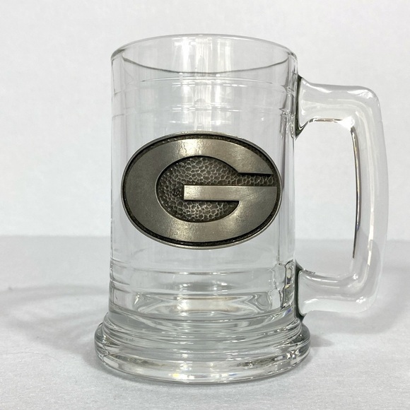 Georgia Bulldogs H&M Clear Glass Mug with Metallic Emblem - Picture 2 of 9